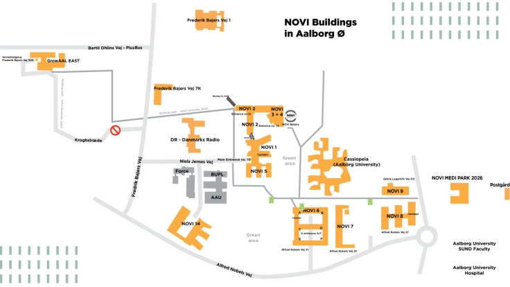 Map over NOVI Science Park.